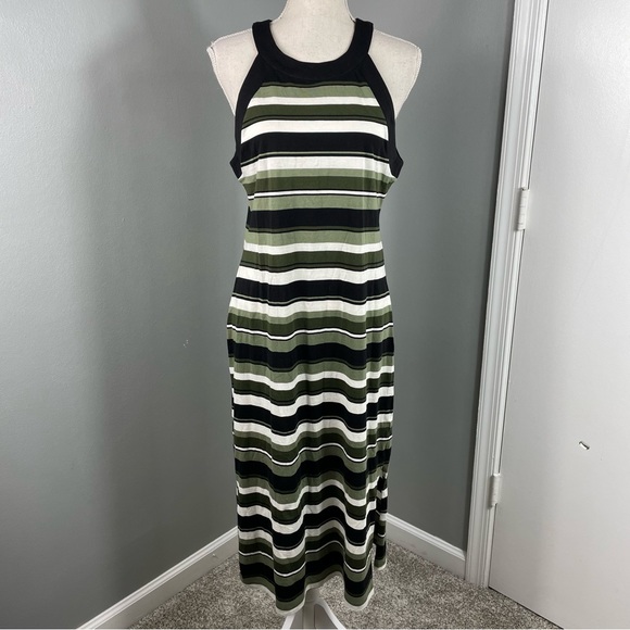 Michael Kors || Striped Jersey Knit Midi Dress - Picture 1 of 9